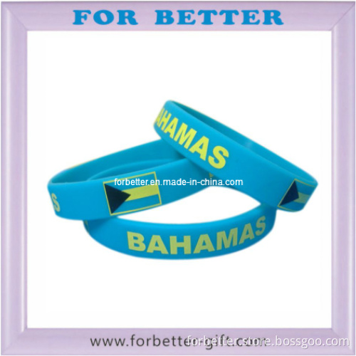 Custom Printed National Flag Silicone Bracelet